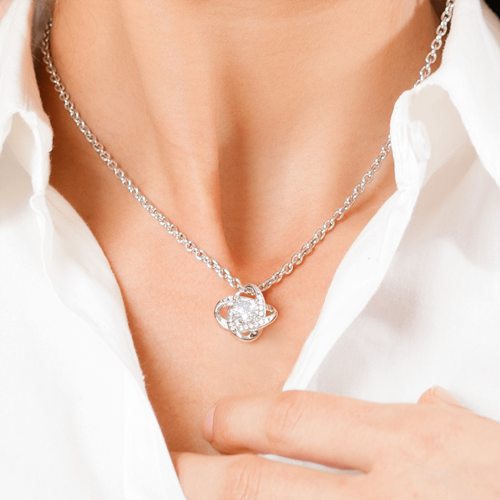 To My Beautiful Soulmate | I Love You, Forever & Always - Love Knot Necklace