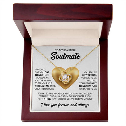 To My Beautiful Soulmate | I Love You, Forever & Always - Love Knot Necklace