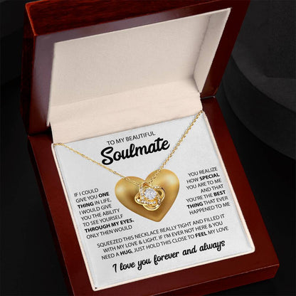 To My Beautiful Soulmate | I Love You, Forever & Always - Love Knot Necklace