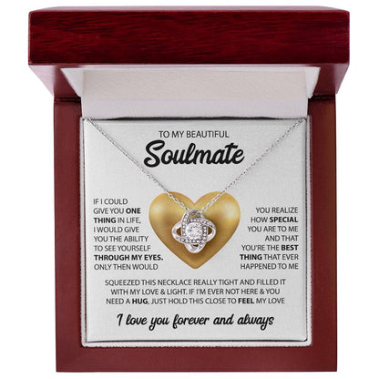 To My Beautiful Soulmate | I Love You, Forever & Always - Love Knot Necklace