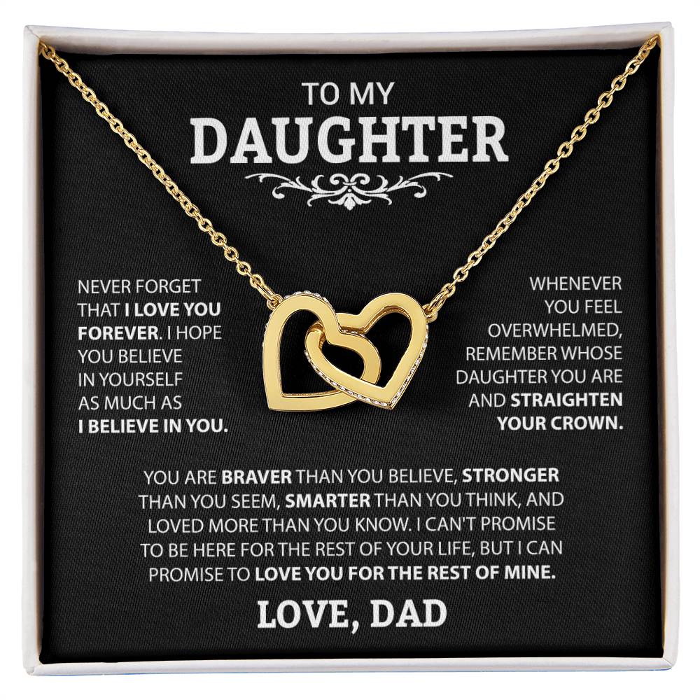 To My Daughter | Never Forget That I Love You - Interlocking Hearts necklace